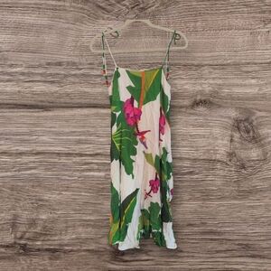 Farm Rio Women's White and Green Dress